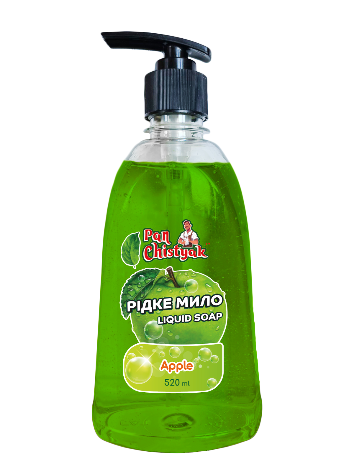 Рідке мило з ароматом зеленого яблука ТМ "Pan Chistyak", 0,5 л